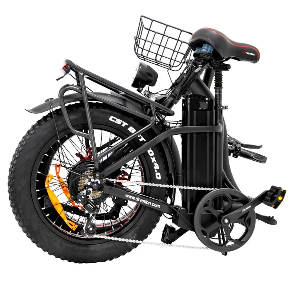 Vélo Électrique DrveTion CT20 - 20*4.0 Pouces Moteur 750W Batterie 48V10AH Frein à Disque - Noir