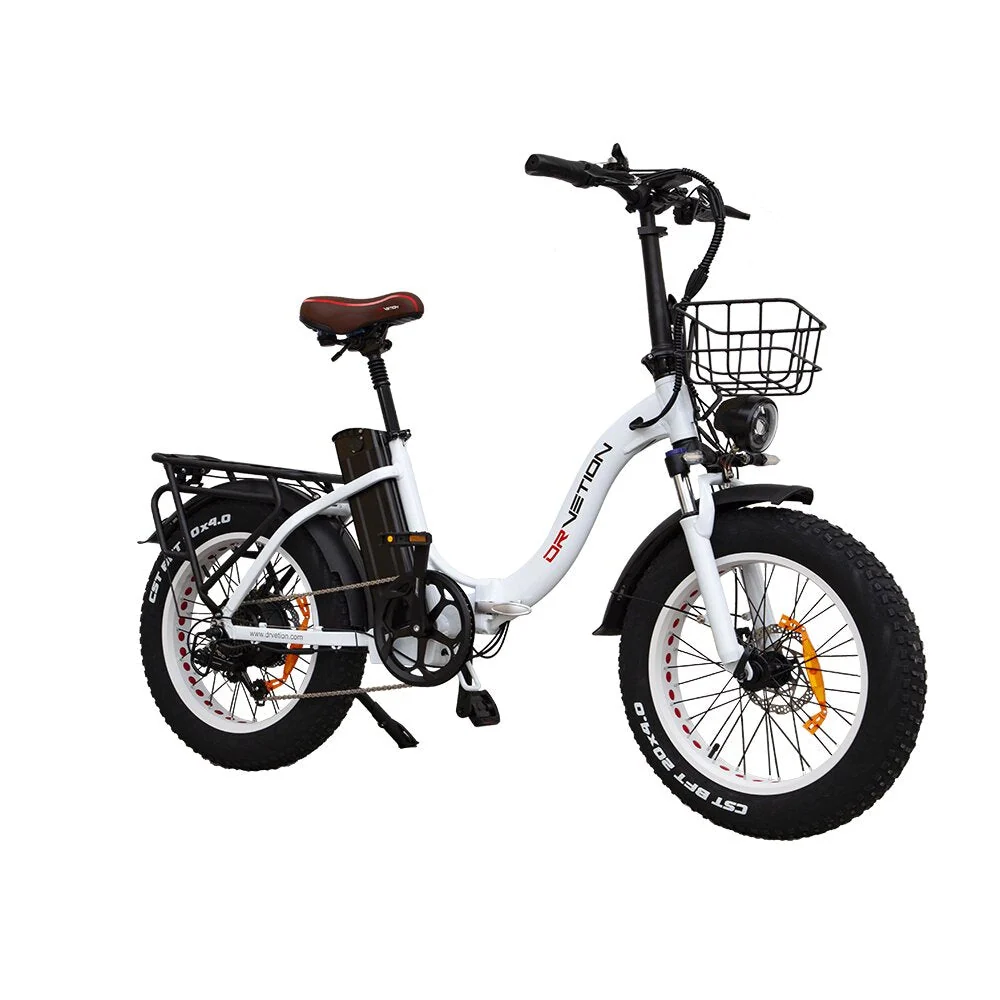 Vélo Électrique DrveTion CT20 - 20*4.0 Pouces Moteur 750W Batterie 48V20Ah Autonomie 60-90KM - Blanc Perle