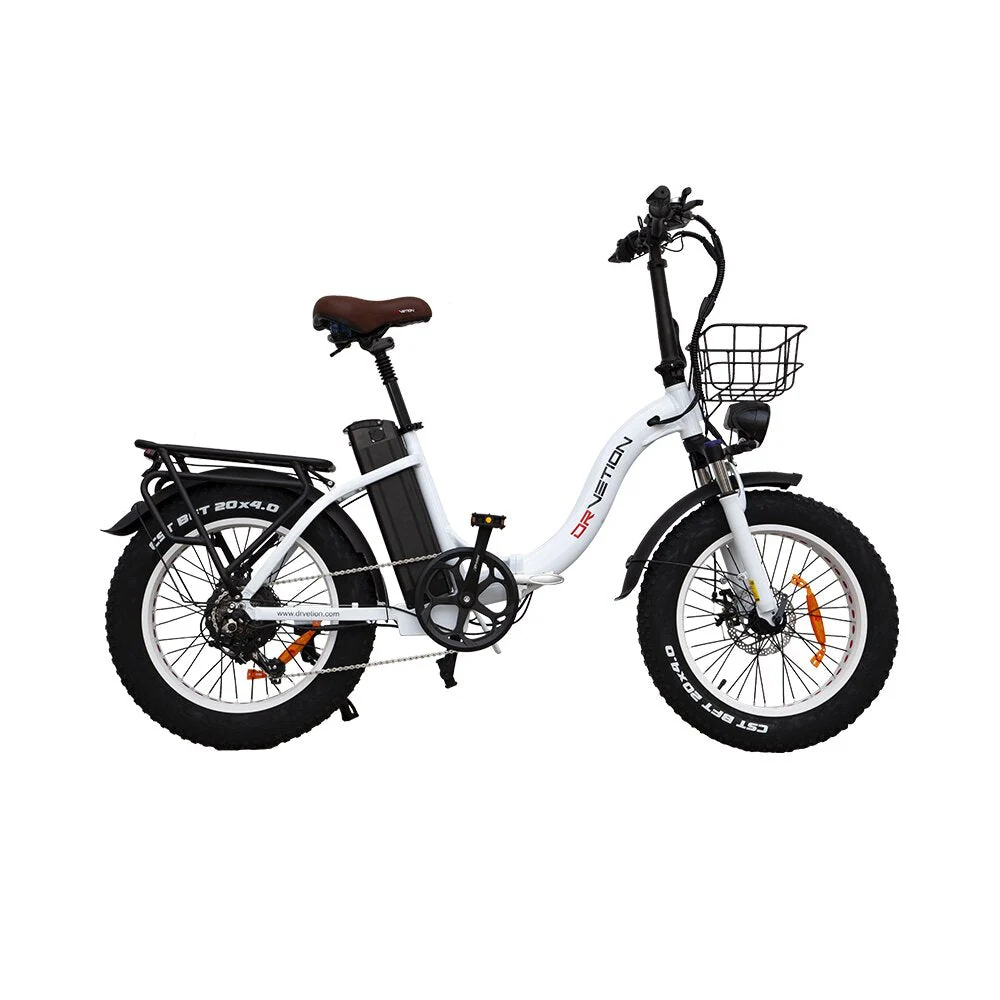 Vélo Électrique DrveTion CT20 - 20*4.0 Pouces Moteur 750W Batterie 48V20Ah Autonomie 60-90KM - Blanc Perle