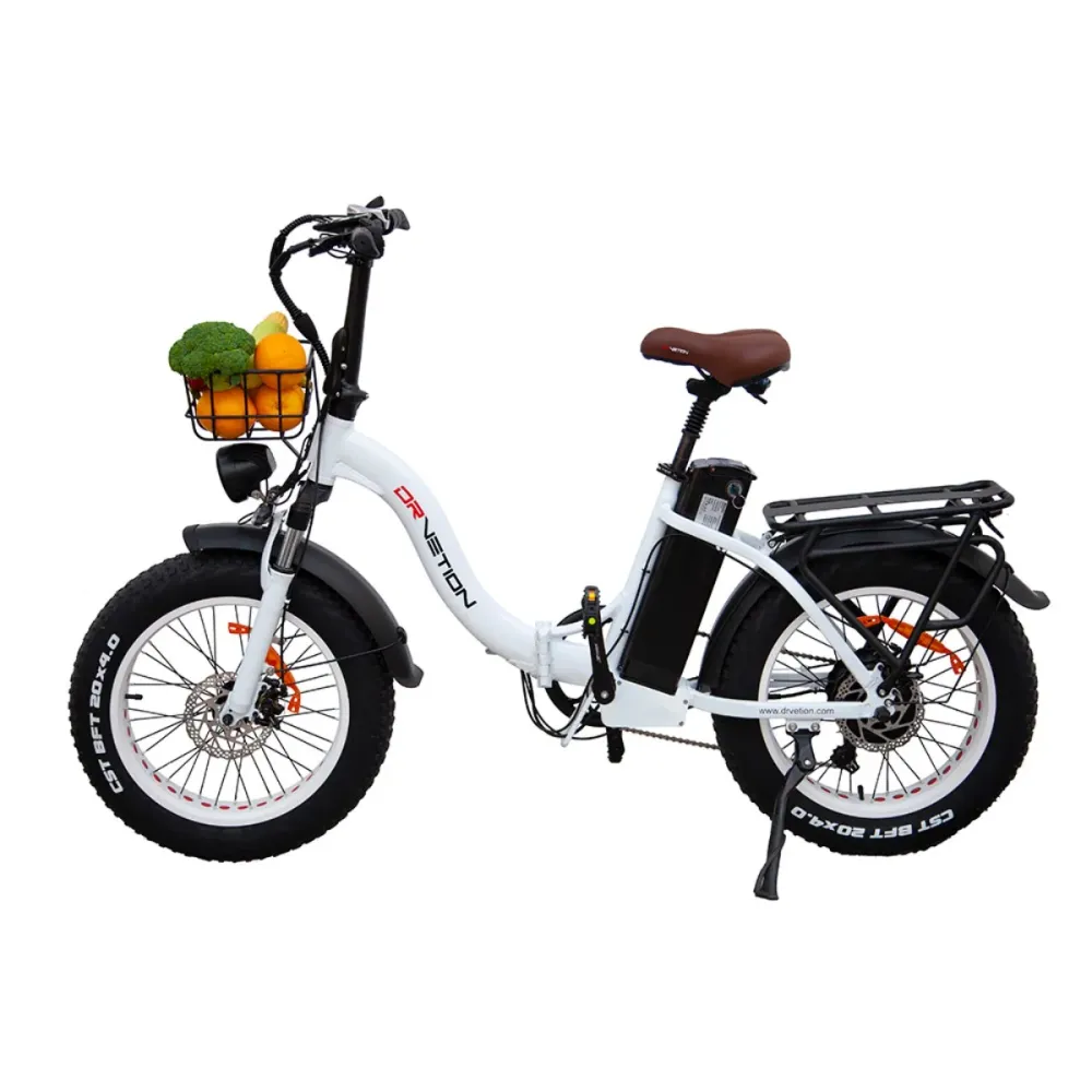Vélo Électrique DrveTion CT20 - Moteur 750W Batterie 48V10AH Roues de 20 Pouces Freins à Huile - Blanc Perle