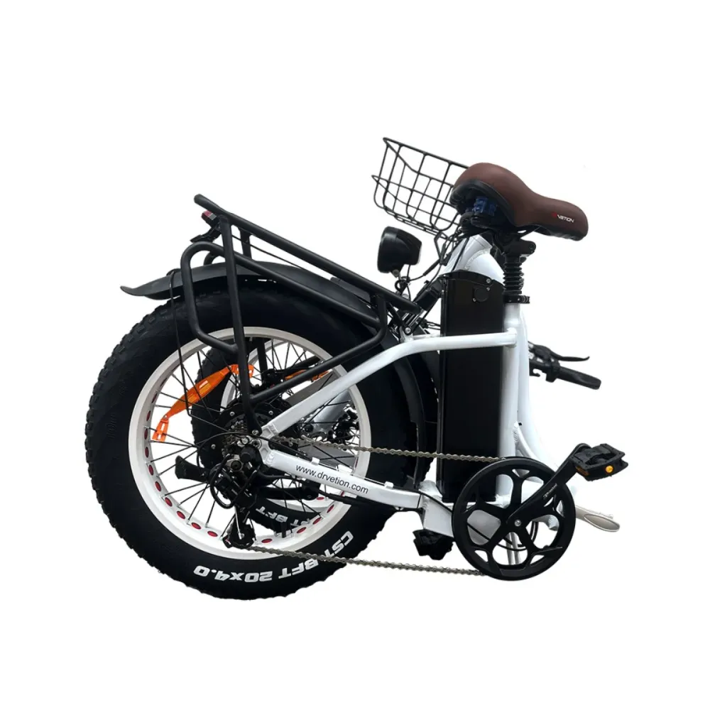 Vélo Électrique DrveTion CT20 - Moteur 750W Batterie 48V15AH Roues de 20 Pouces Freins à Huile - Blanc Perle