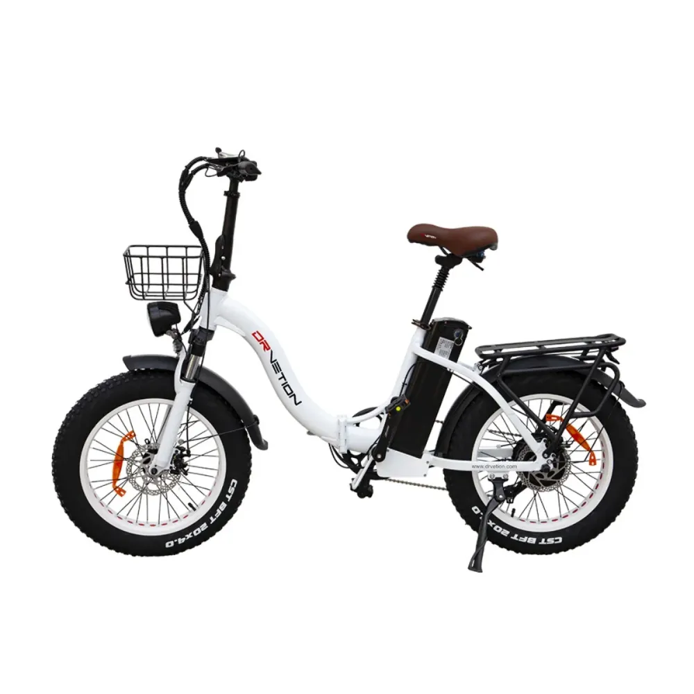 Vélo Électrique DrveTion CT20 - Moteur 750W Batterie 48V20AH Roues de 20 Pouces Freins à Huile - Blanc Perle