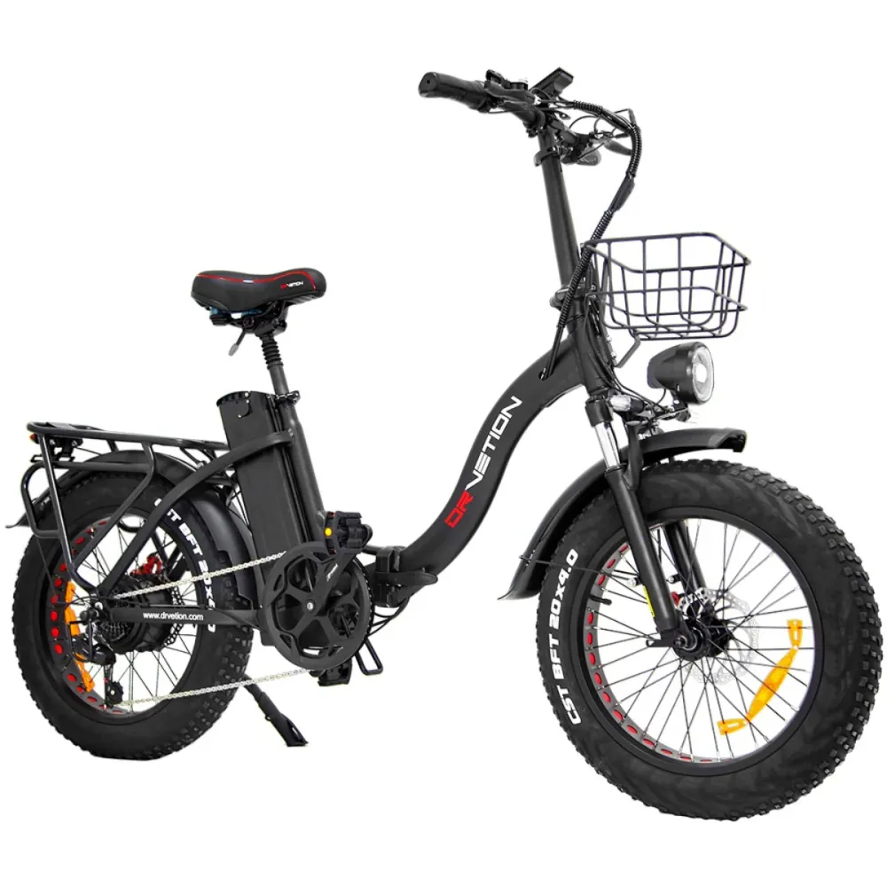 Vélo Électrique DrveTion CT20 - Moteur 750W Batterie 48V20AH Roues de 20 Pouces Freins à Huile - Noir