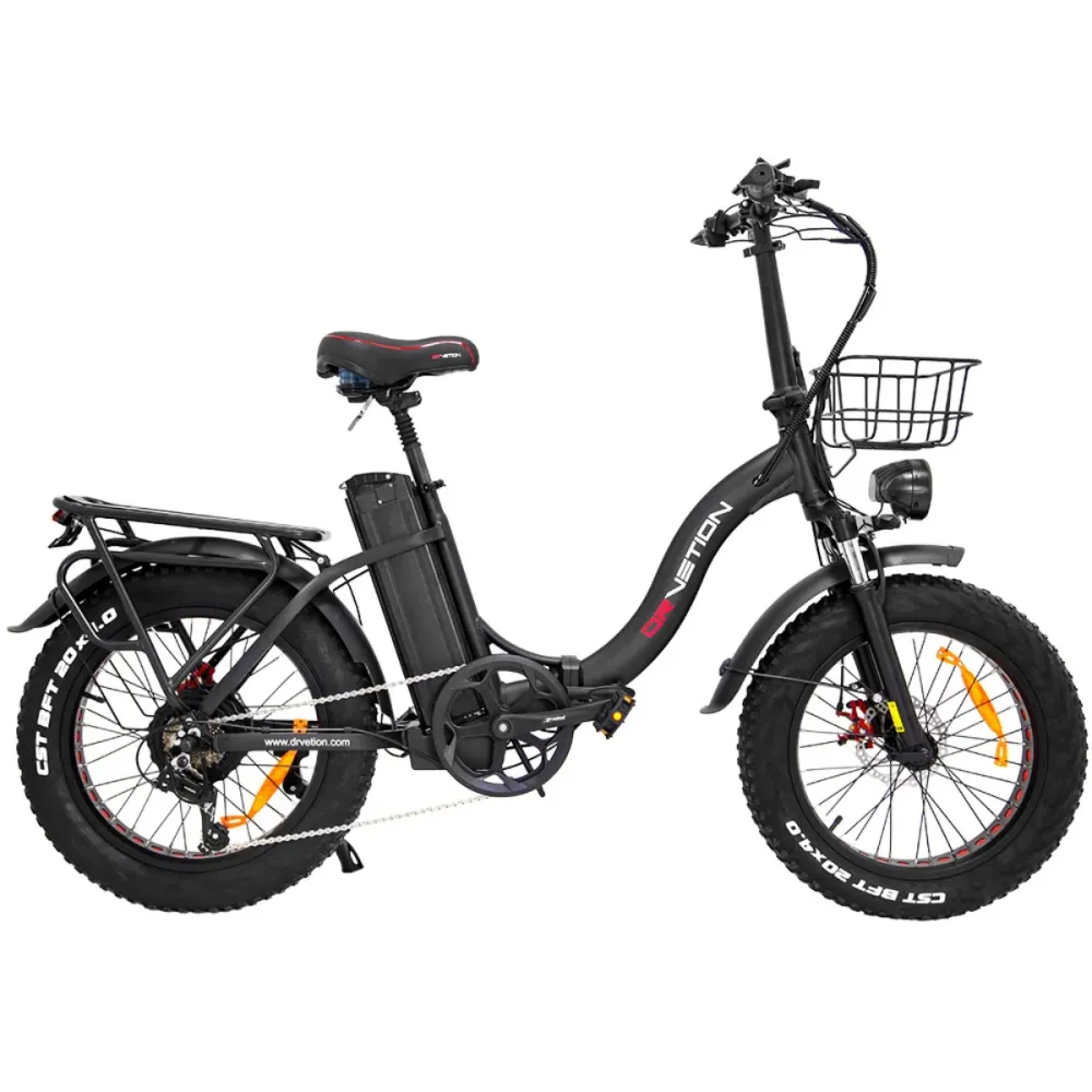 Vélo Électrique DrveTion CT20 - Moteur 750W Batterie 48V20AH Roues de 20 Pouces Freins à Huile - Noir
