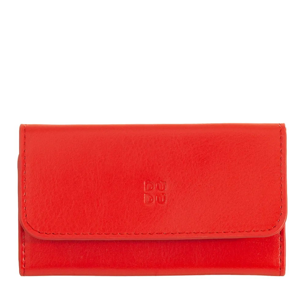 DUDU Étui à clés en cuir coloré avec 5 anneaux pour clés de voiture, design minimaliste, avec bouton