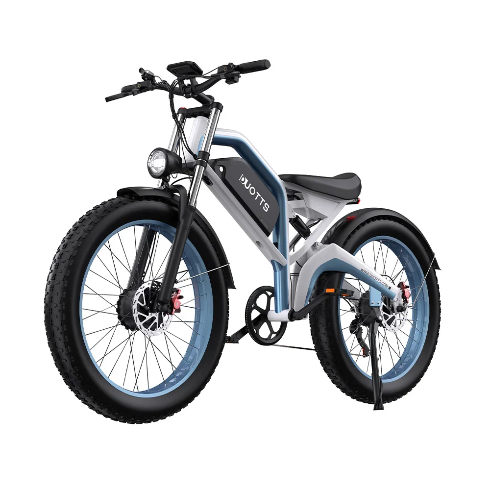 Duotts N26 Vélo électrique - Moteur 750W*2 Batterie 48V20AH 26*4.0 Pouces Pneus Freins Hydrauliques - Blanc Bleu