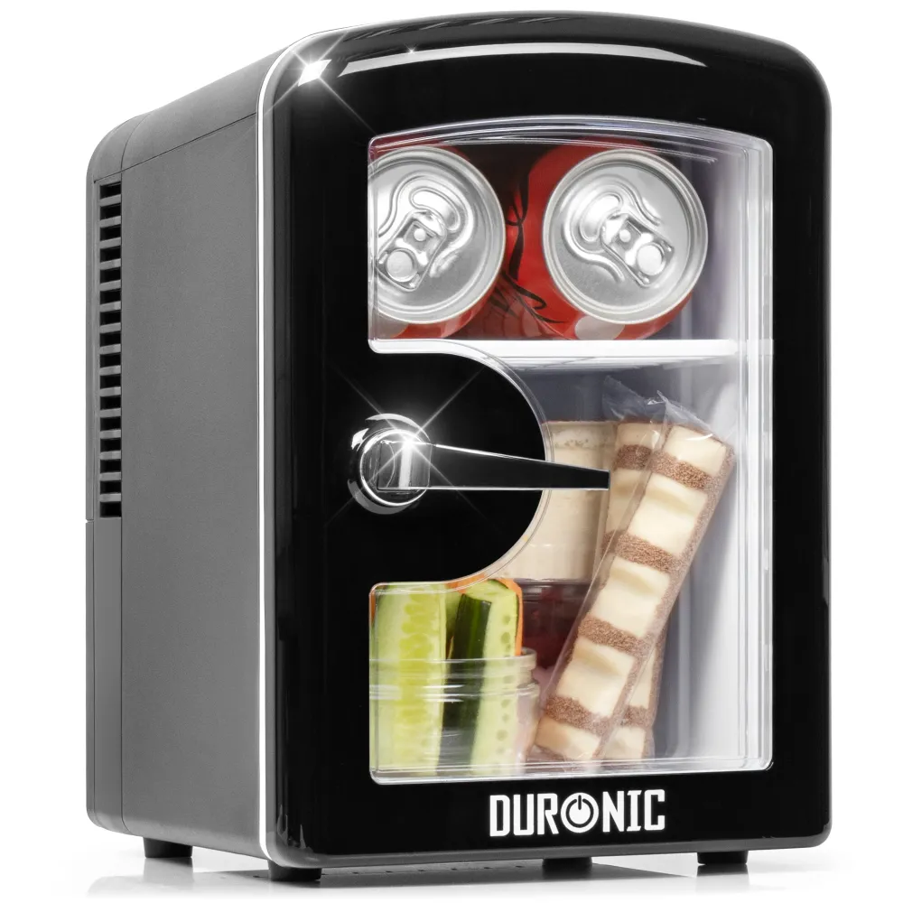 Duronic MFW4 BK Mini réfrigérateur 42W 4 litres Jusqu’à 6 cannettes Refrigerateur pour Snacks boisson lait maternel cosmét...