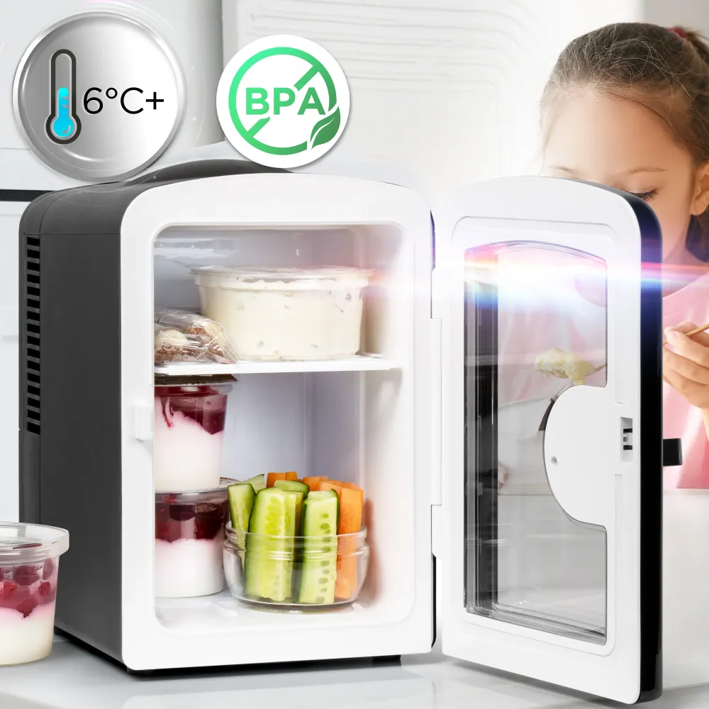 Duronic MFW4 BK Mini réfrigérateur 42W 4 litres Jusqu’à 6 cannettes Refrigerateur pour Snacks boisson lait maternel cosmét...