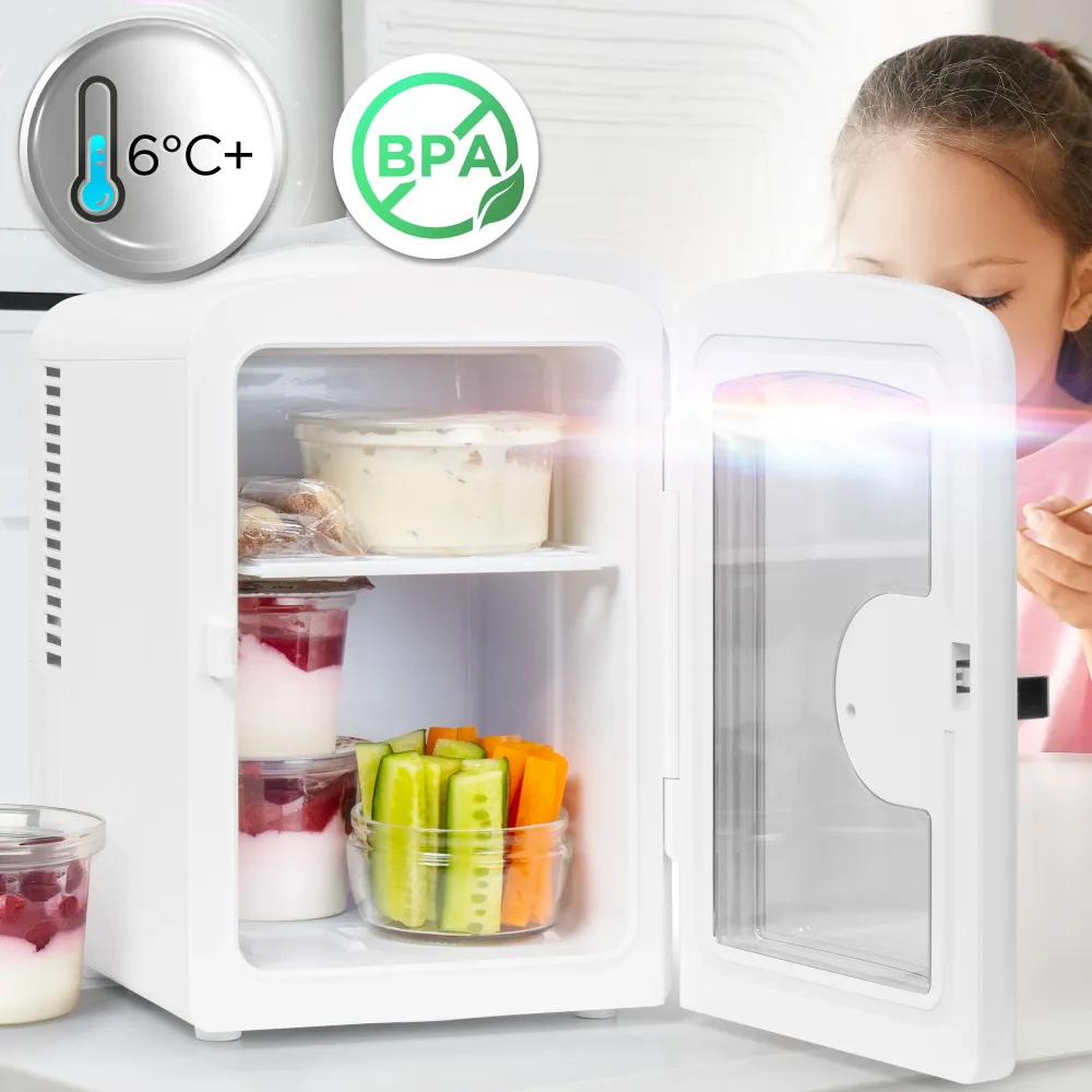 Duronic MFW4 WE Mini réfrigérateur 42W 4 litres Jusqu’à 6 cannettes Refrigerateur pour Snacks boisson lait maternel cosmét...