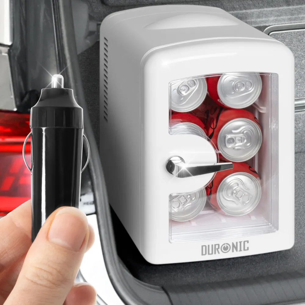 Duronic MFW4 WE Mini réfrigérateur 42W 4 litres Jusqu’à 6 cannettes Refrigerateur pour Snacks boisson lait maternel cosmét...