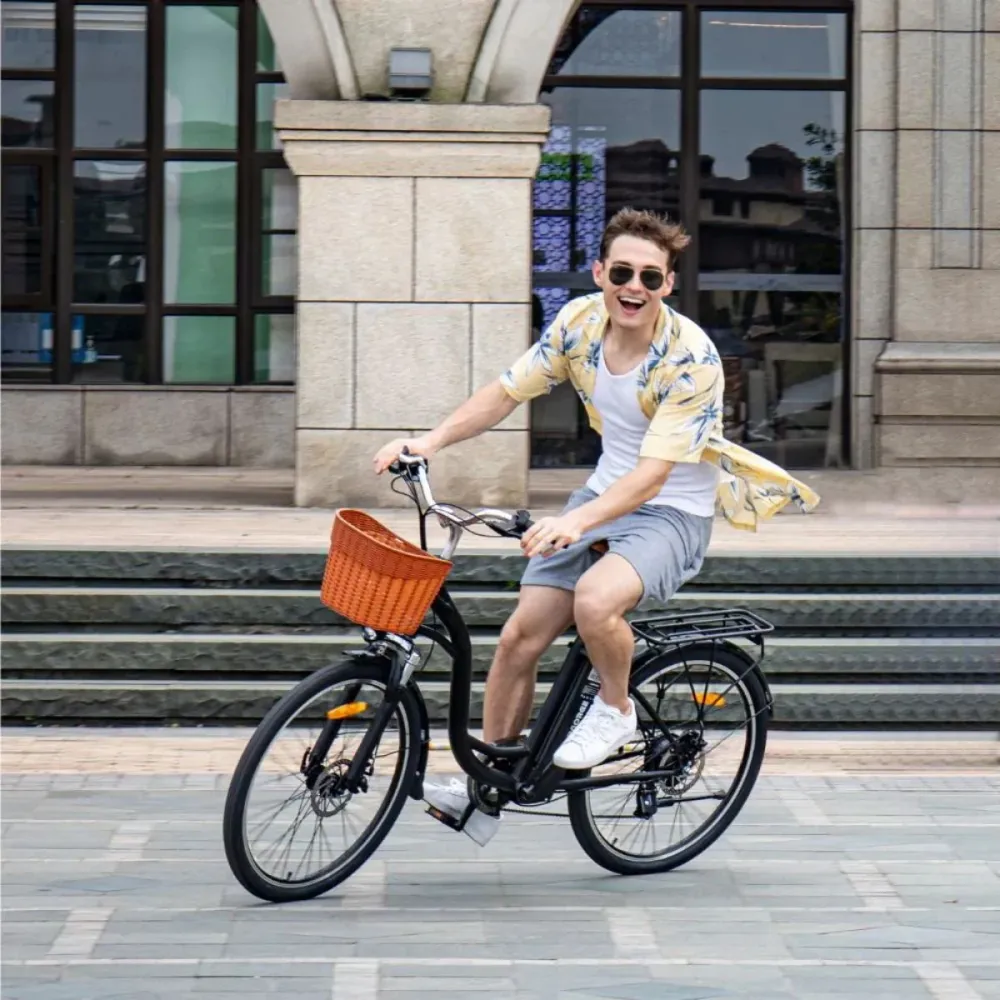 Vélo Électrique DYU C6 26 Pouces 25km/h - Moteur 350W Batterie 36V12.5Ah Freins à Disque - Noir