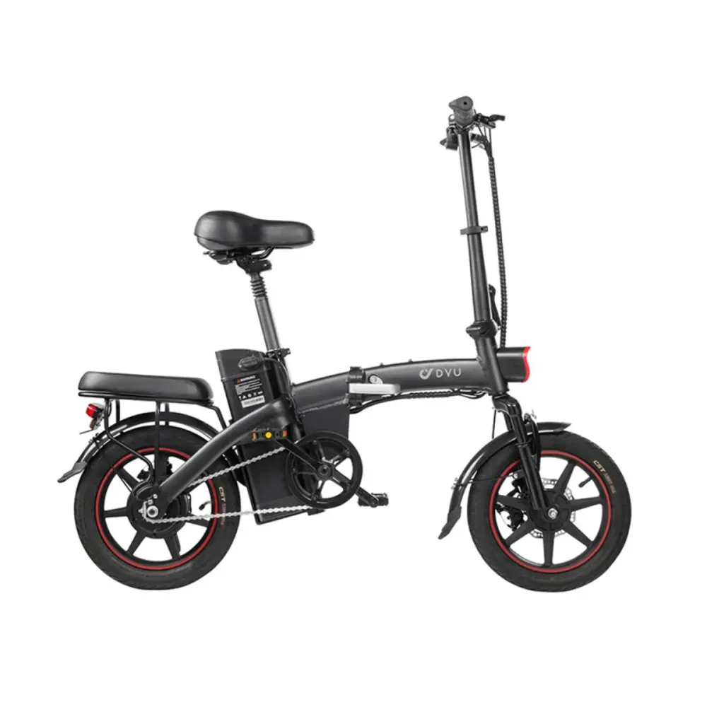 Vélo Électrique Pliant DYU A5 14 Pouces 25km/h - Moteur 350W Batterie 48V7.5Ah Freins à Disque - Noir