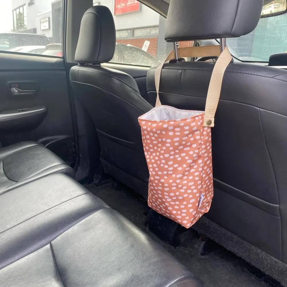 Poubelle de voiture lavable - Corbeille avec ganse Carte Eco Loco