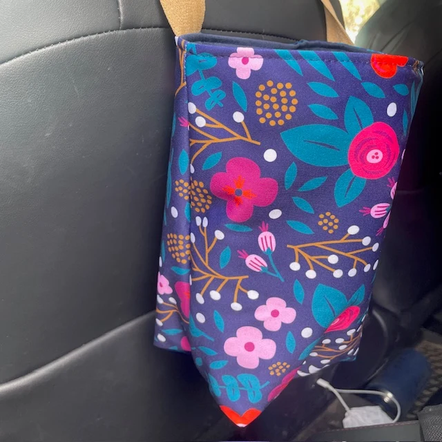 Poubelle de voiture lavable - Corbeille avec ganse Carte Eco Loco