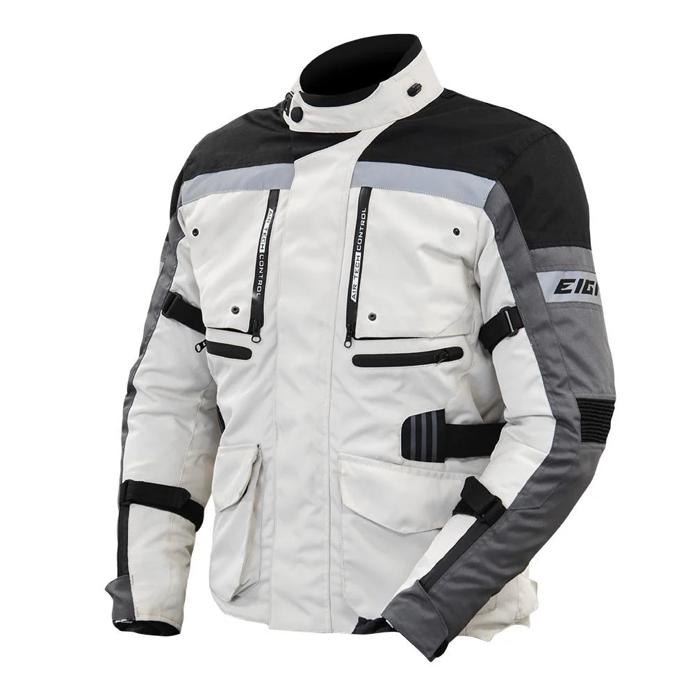 Blouson de moto homme - Trekk blanc EIGHT