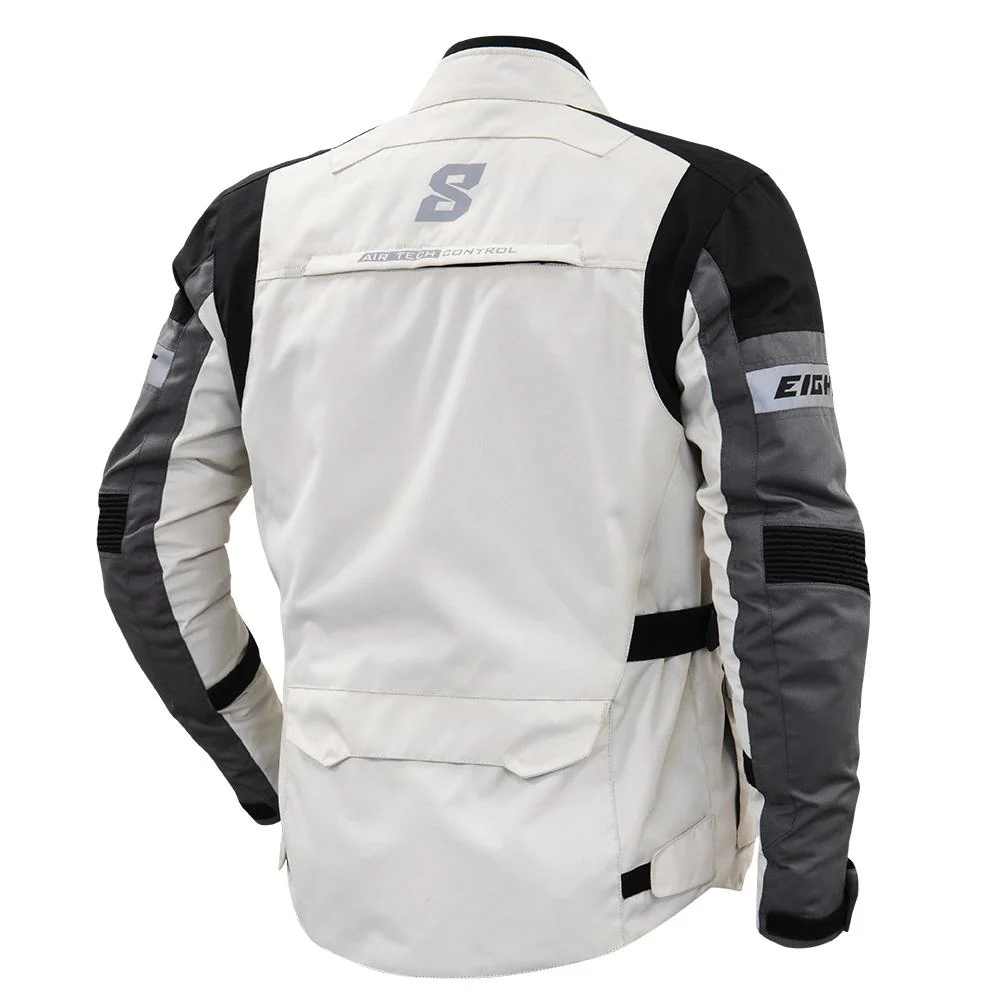 Blouson de moto homme - Trekk blanc EIGHT