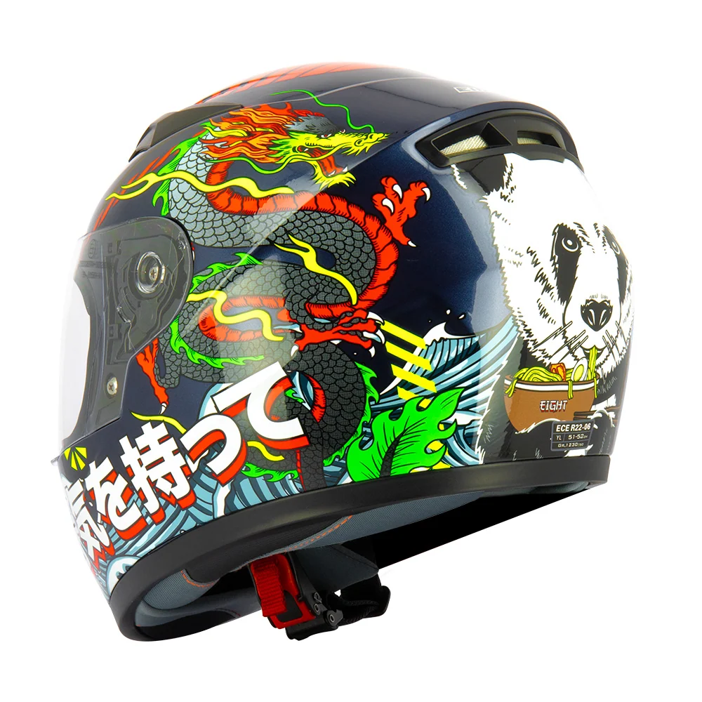 Casque intégral moto enfant - Eight Kanji