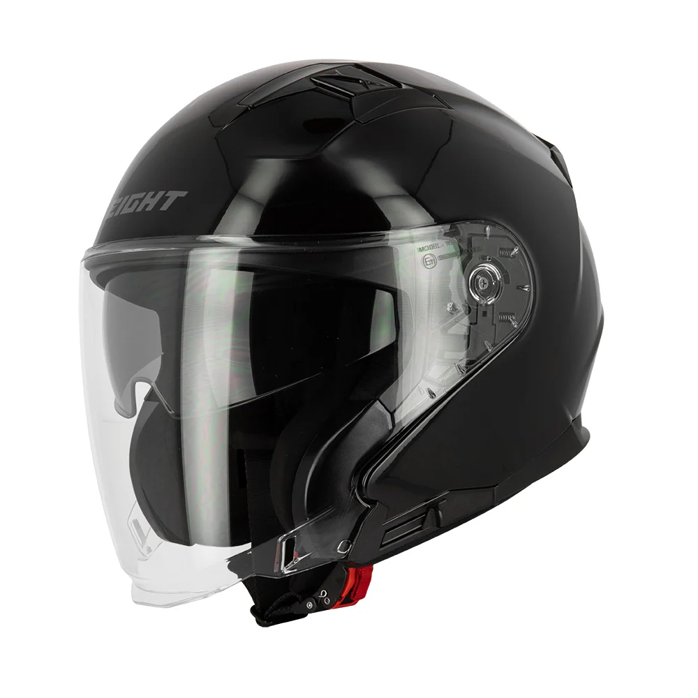 Casque jet moto - Blake noir brillant EIGHT