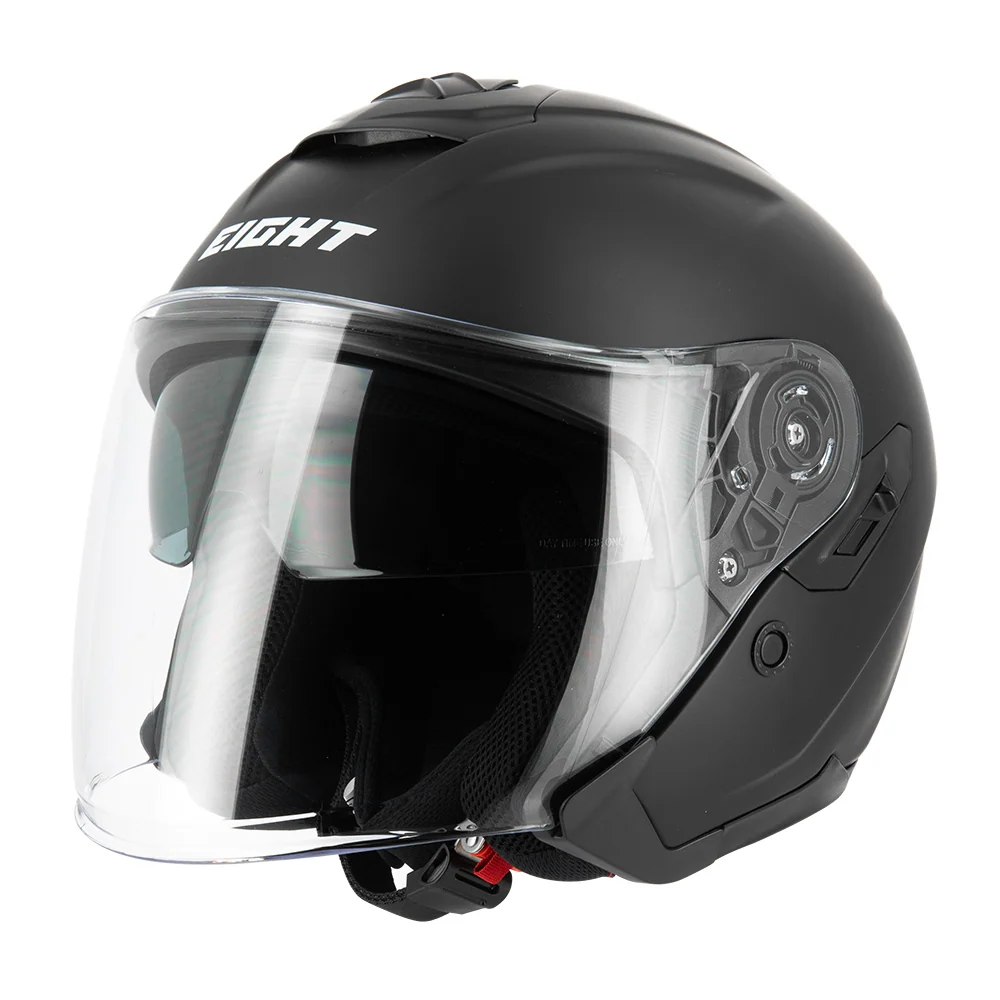 Casque jet moto - E-Tech Noir EIGHT