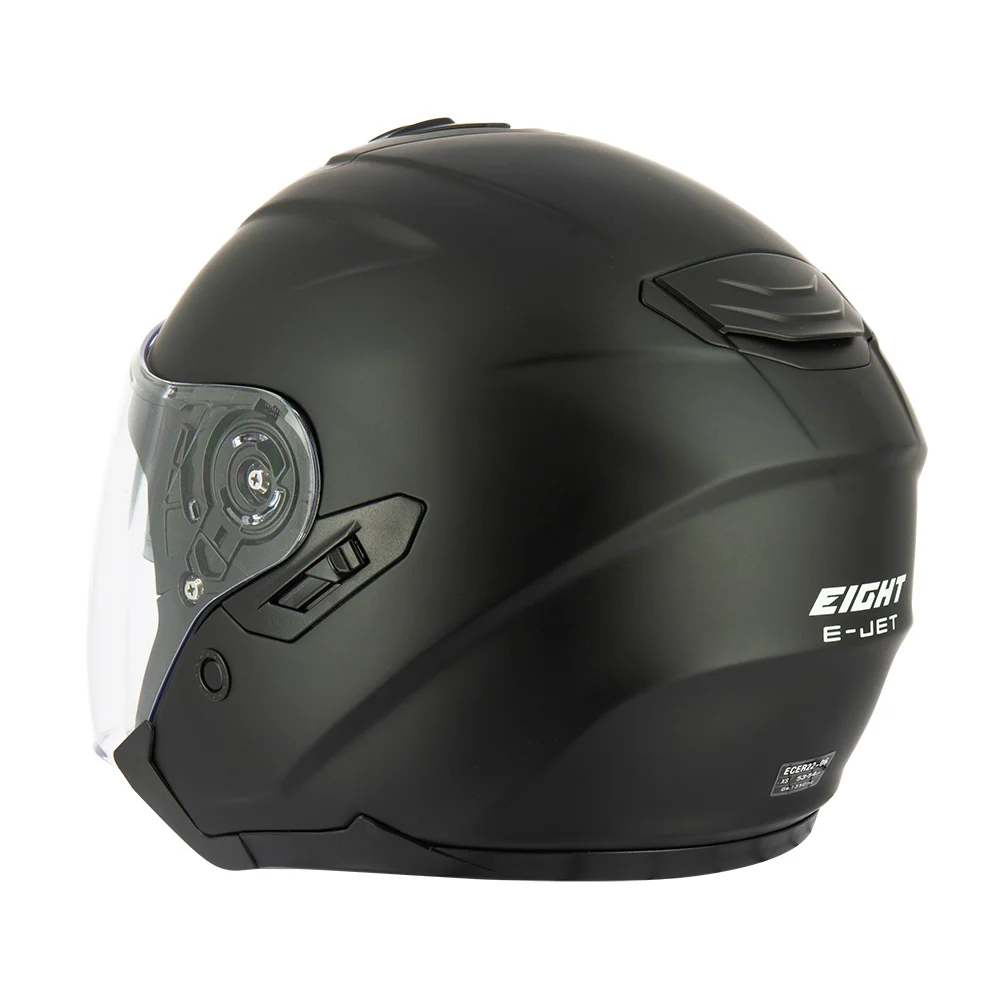 Casque jet moto - E-Tech Noir EIGHT