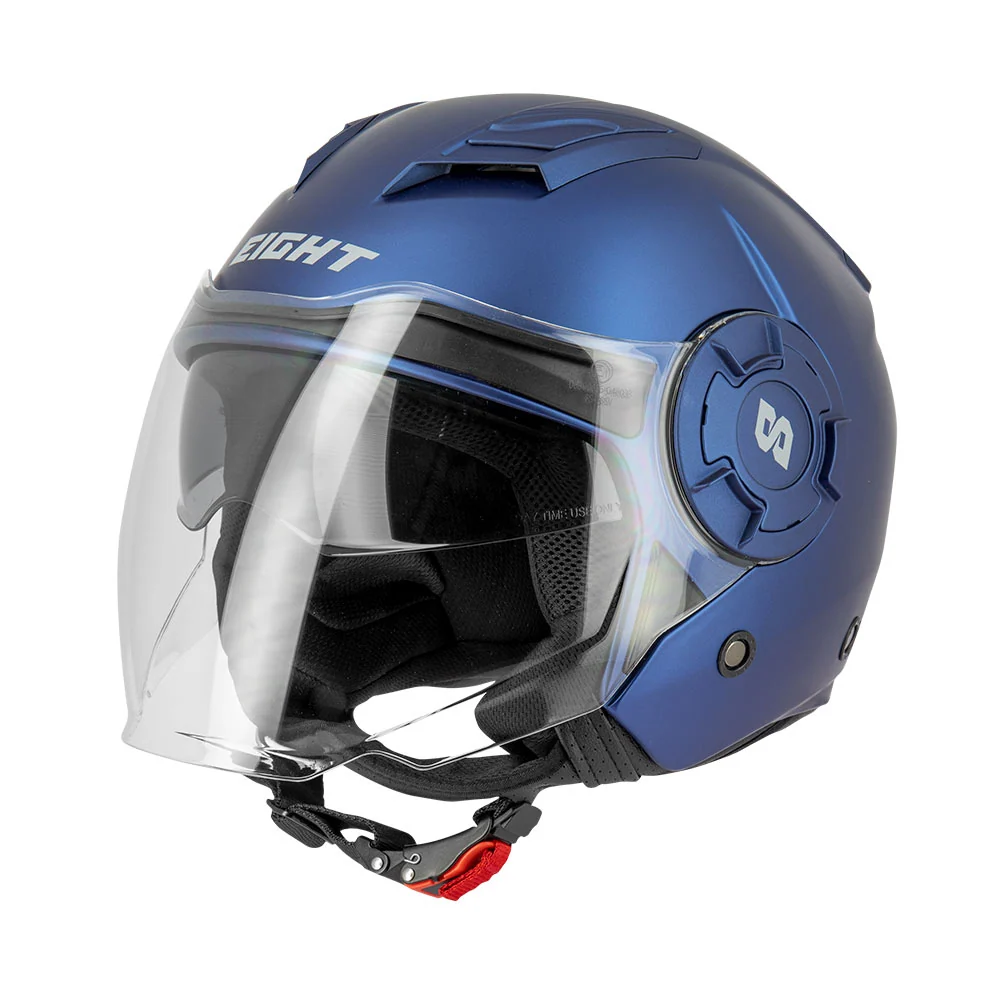 Casque jet moto - S749 Bleu Mat EIGHT