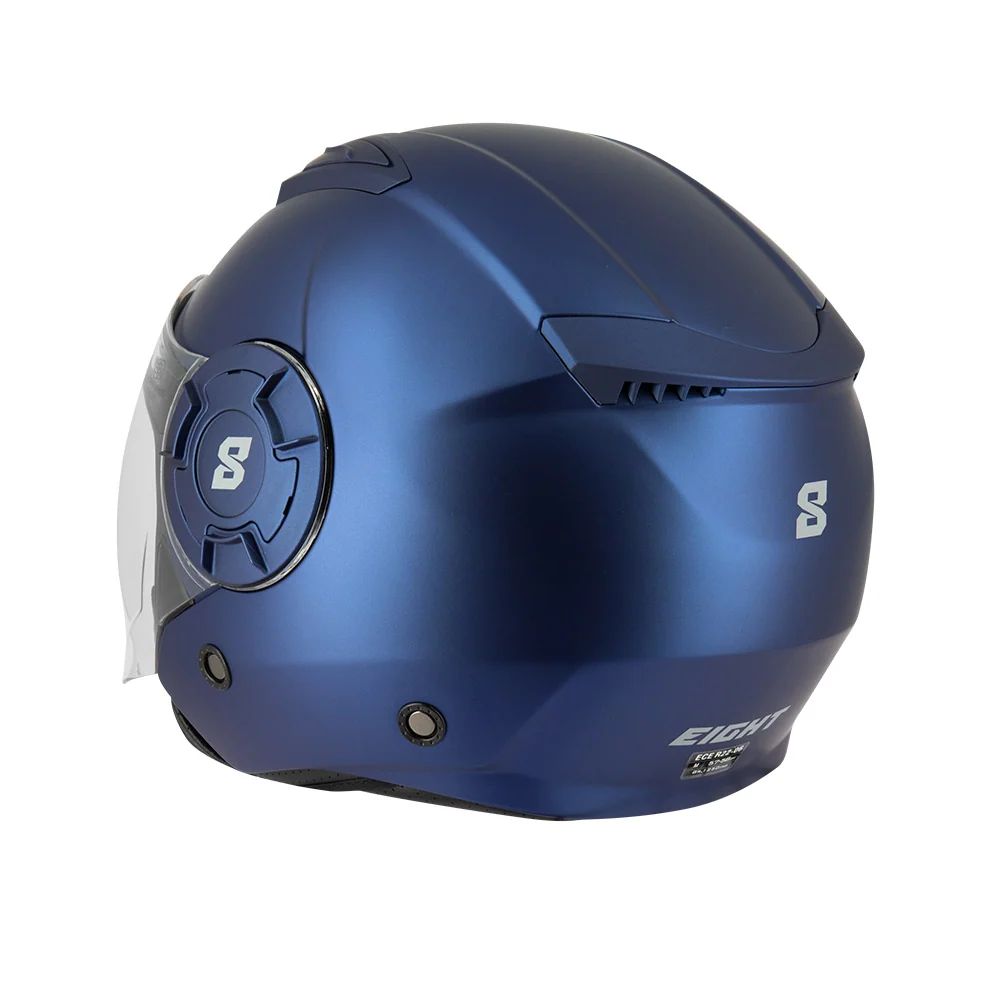 Casque jet moto - S749 Bleu Mat EIGHT