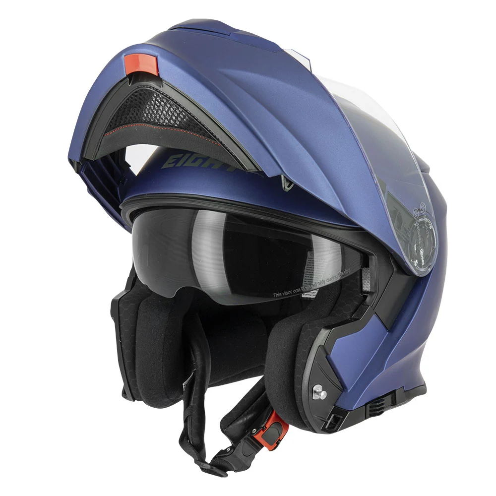 Casque moto modulable + Pinlock - S550 Bleu EIGHT