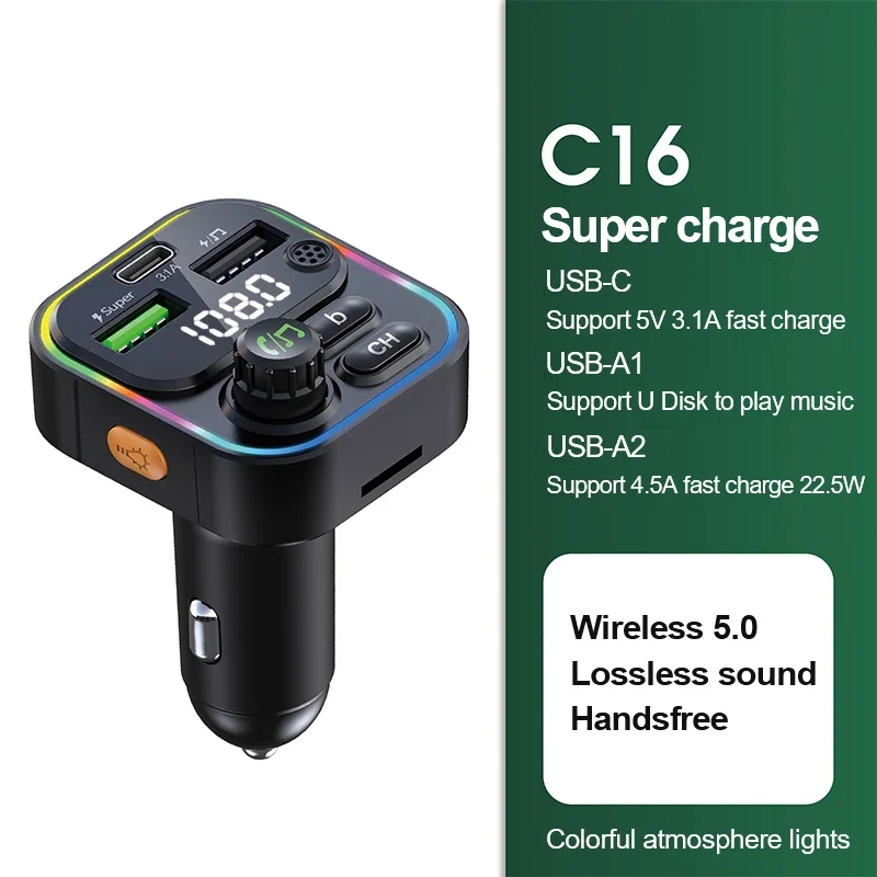 Emetteur FM Bluetooth pour Voiture Compact et Puissant