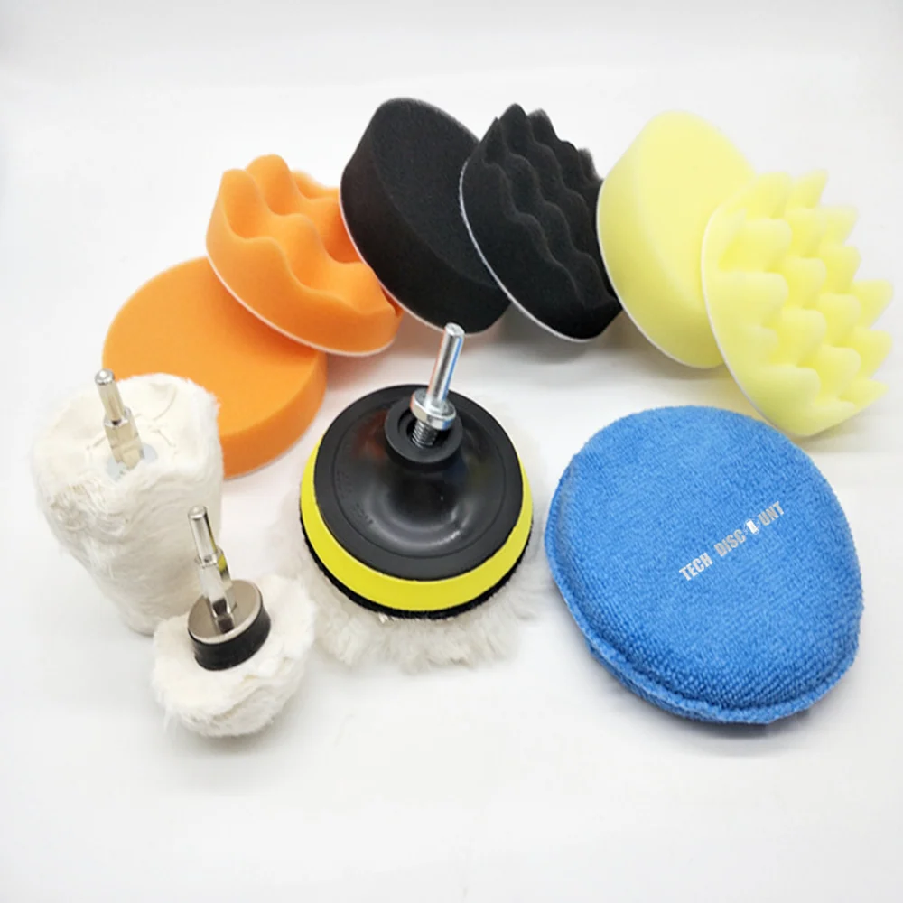 TD® Eponge de polissage kit voiture polish cirage polisseuse nettoyage polir lavage carrosserie tampon set lustrer véhicul...