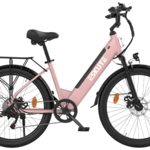 Vélo électrique ESKUTE C100 PLUS 250W 100 km freins à disque rose