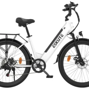 Vélo électrique ESKUTE C100 PLUS 250W 100 km freins à disque blanc