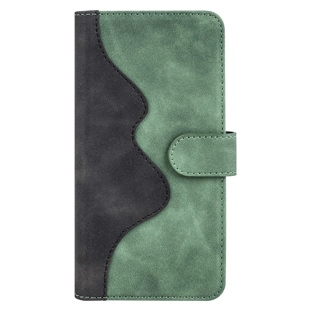 Etui bicolore en cuir pour Motorola Moto G14 - Vert