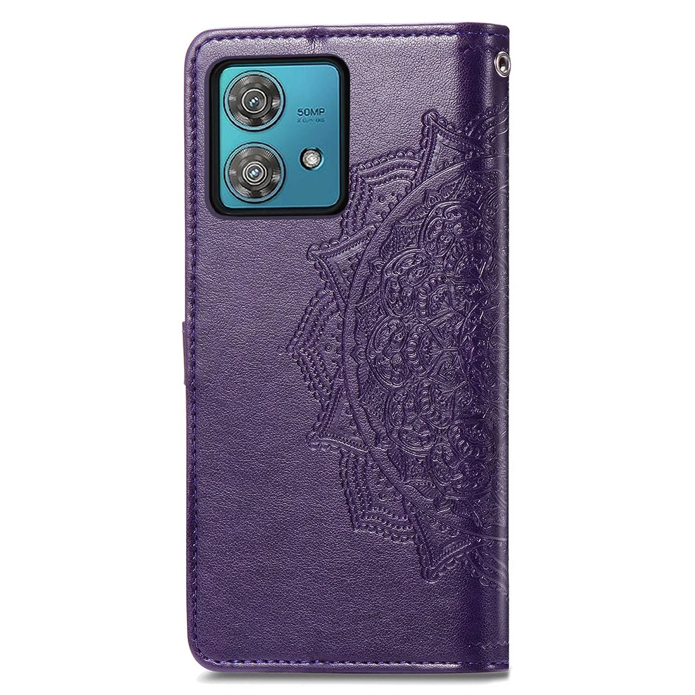 Etui en cuir Mandala Motorola Moto G84 - Violet