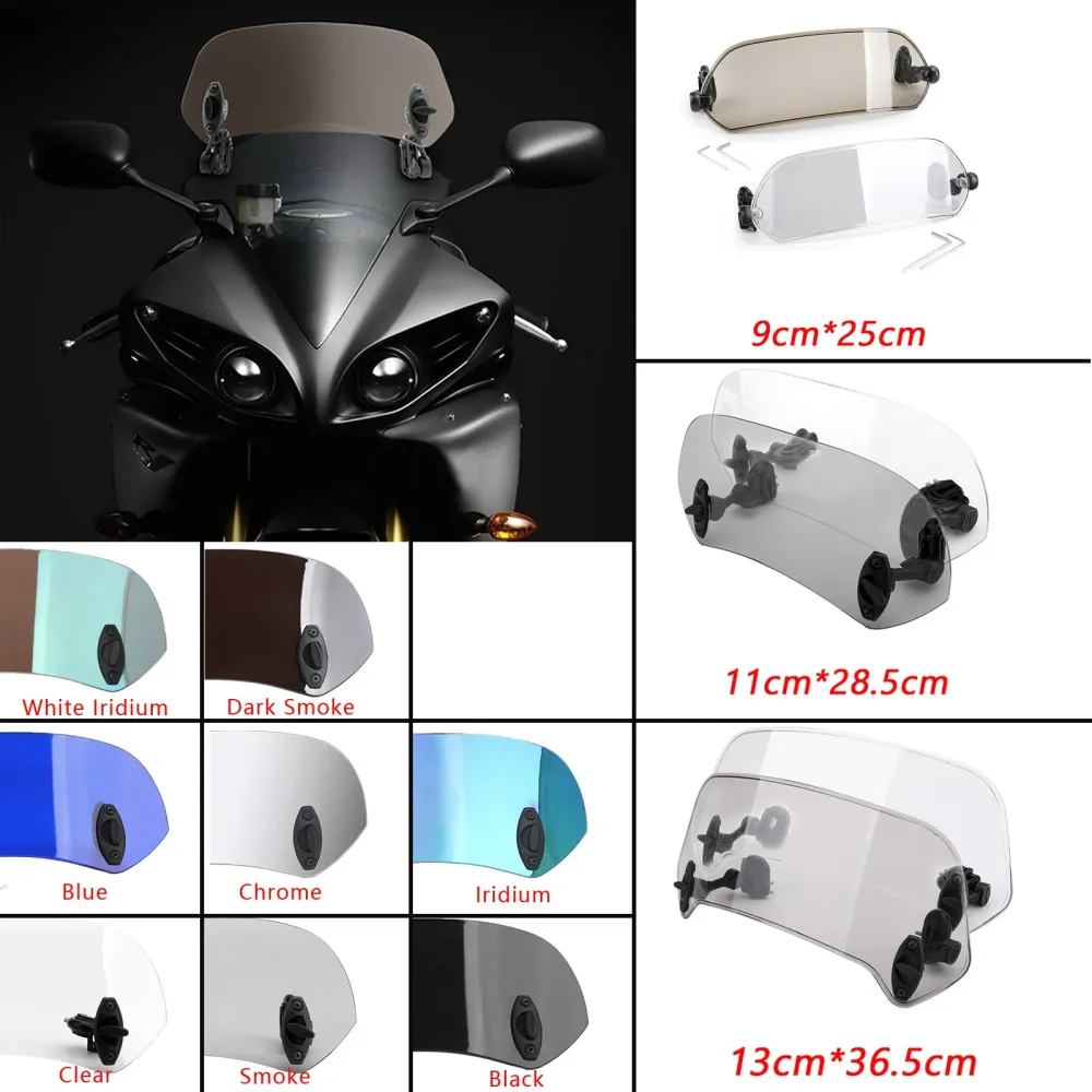 Extension de pare-brise à Clip réglable pour moto, déflecteur de vent