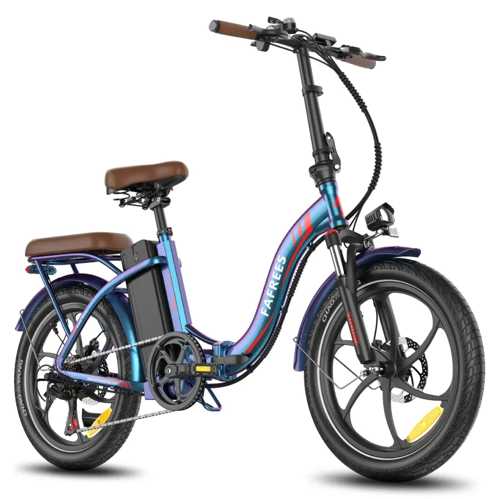 Vélo Électrique FAFREES F20+ Pro - Moteur 250W Batterie 36V22.5Ah Pneus De 20 Pouces Frein à Disque Mécanique - Bleu Aurore