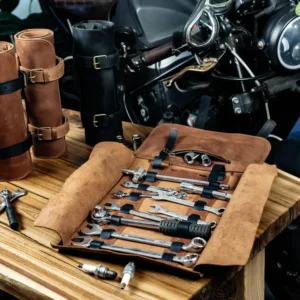 Rouleau à outils en cuir pour moto Fashion Racing Leather
