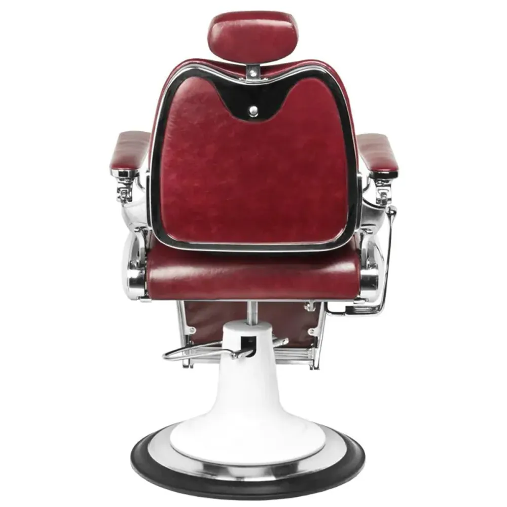 Fauteuil de barbier Gabbiano style moto bordeaux