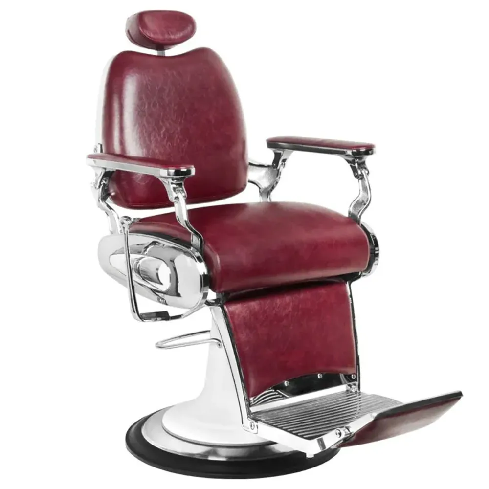 Fauteuil de barbier Gabbiano style moto bordeaux
