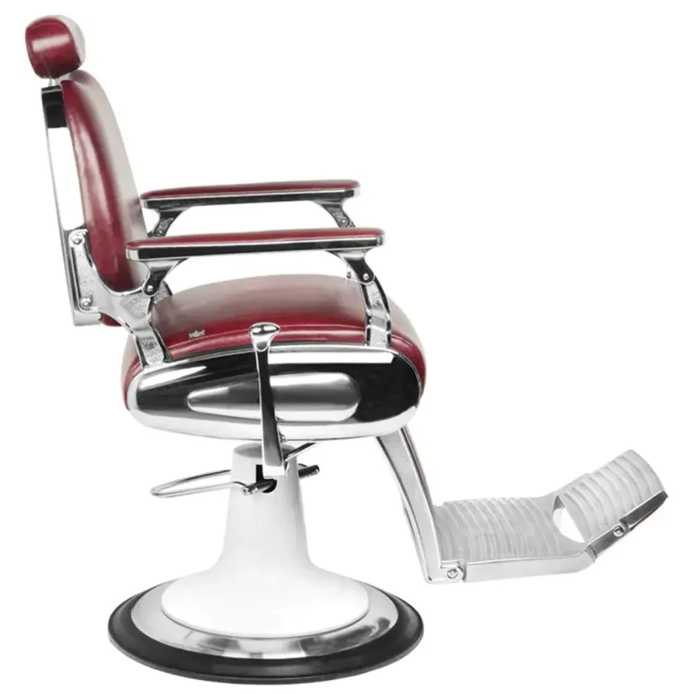 Fauteuil de barbier Gabbiano style moto bordeaux