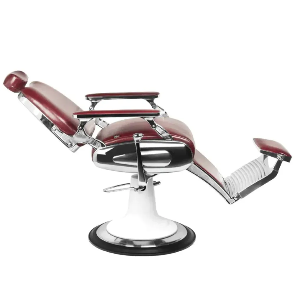 Fauteuil de barbier Gabbiano style moto bordeaux