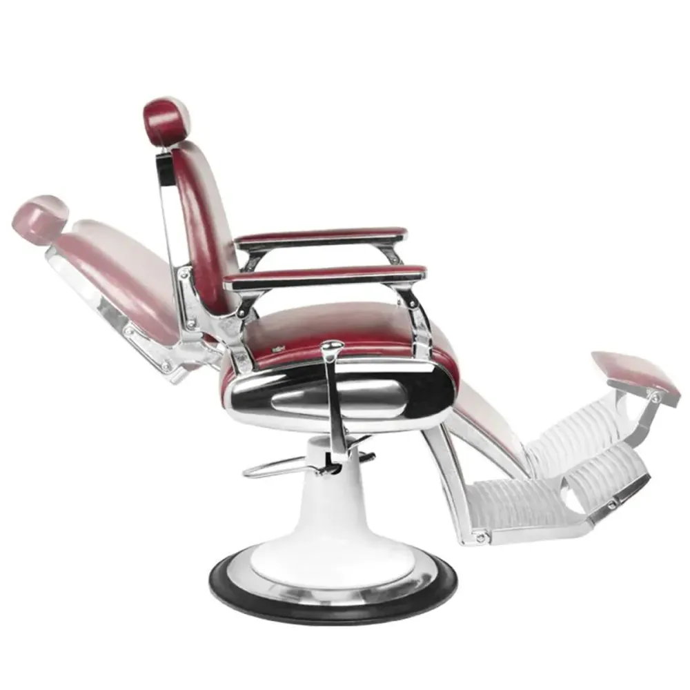 Fauteuil de barbier Gabbiano style moto bordeaux