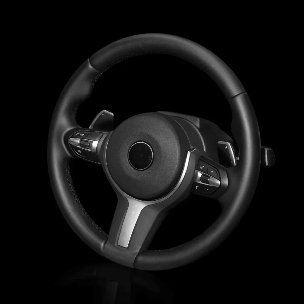 Faux cuir noir pour volant de voiture