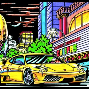 Ferrari à Las Vegas - Voiture de sport en relief - Terciart