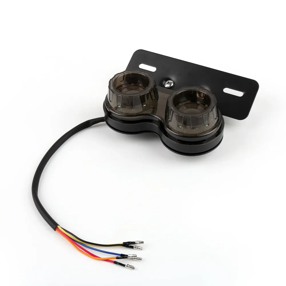 Feu arrière Led pour moto, indicateur de freinage, plaque d'immatriculation, 12V, 2 couleurs génériques