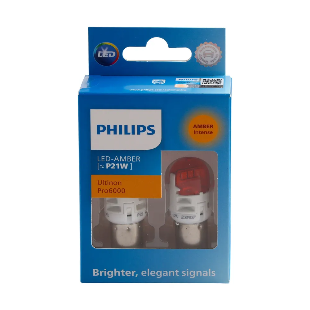 Feu de voiture LED-AMBRE Ultinon Pro6000 PY21W P21W 11498AU60 pour PHILIPS