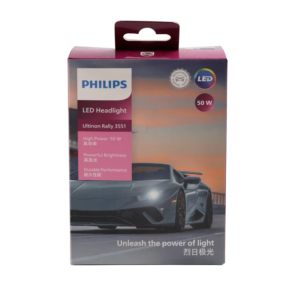 Feu de voiture LED-HL Ultinon Rally3551 9005/6 HB3/4 12/24V 50W 6500K pour PHILIPS