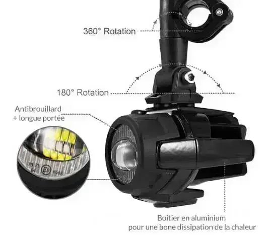 Feux additionnels LED moto | Montage UNIVERSEL