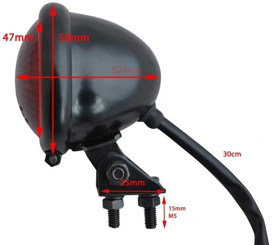 Feux Arriere Led moto Cafe racer - Noir