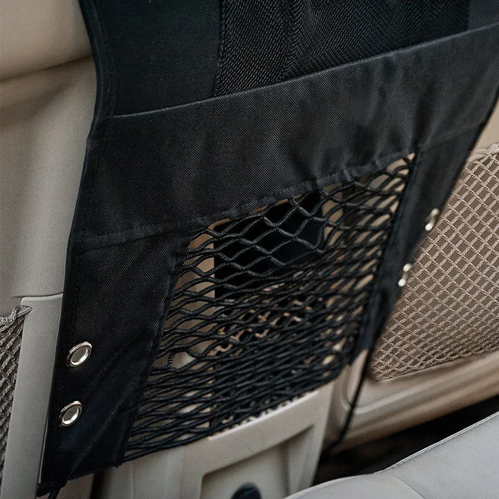 Filet d'isolation de voiture, filet de rangement pour siège avant de voiture, sac en filet pour animaux de compagnie