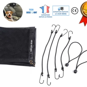 TD® Filet de protection chat voiture pour chien animaux de compagnie séparation véhicule protection siège arrière élastiqu...